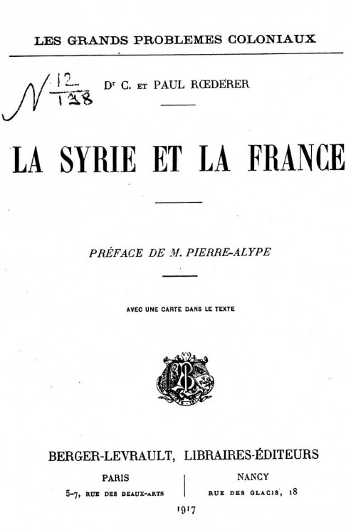 La Syrie et la France