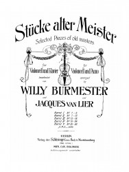 Stücke alter Meister. Bd. 1. № 1-6. Selected pieces of old masters für Violoncell und Klavier