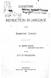 Suggestions for instruction in language in the elementary schools