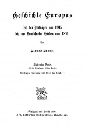 Geschichte Europas seit den Vertragen von 1815 bis zum Frankfurter Frieden on 1871. 7 Band (3 Abtheilung, 1 Band)