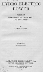 Hydro-electric power. Vol. 1. Hydraulic development and equipment. 1 edition. 3 impression