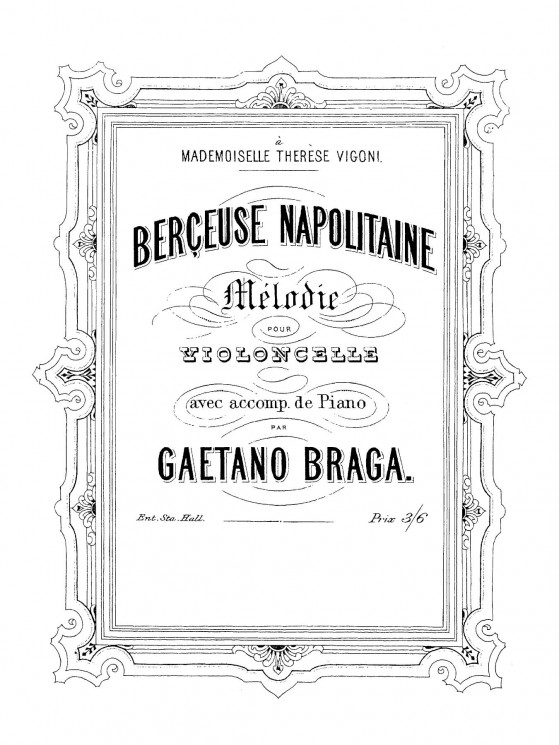 Berçeuse Napolitaine mélodie pour violoncelle avec accomp. de piano