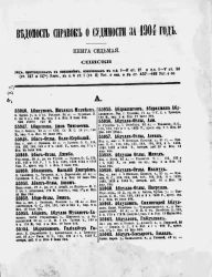 Ведомость справок о судимости, издаваемая министерством юстиции за 1904 год. Книга 7