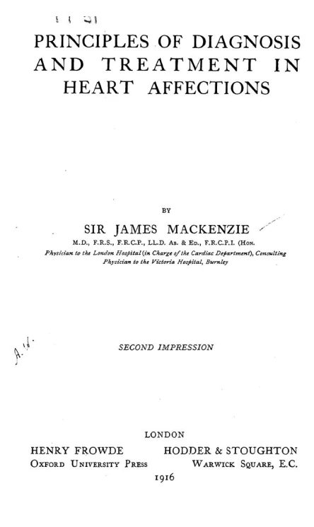 Principles of diagnosis and treatment in heart affections. 2 impression