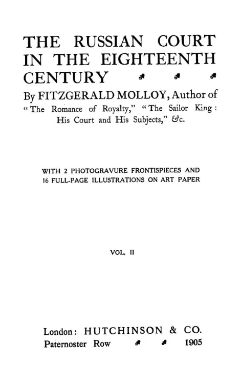 The Russian court in the eighteenth century. Volume 2