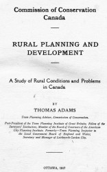Rural planning and development. A study of rural conditions and problems in Canada