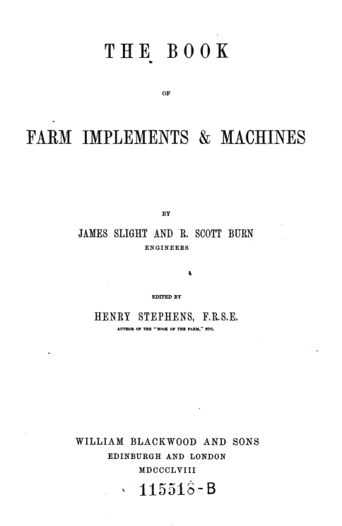 The Book Of Farm Implements And Machines
