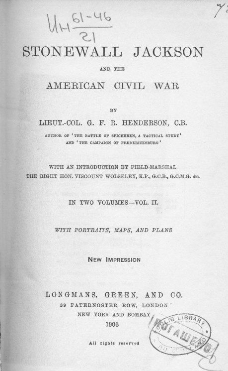 Stonewall Jackson and the American Civil war. Volume 2