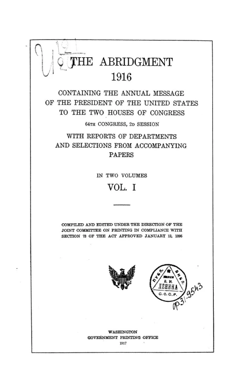The abridgment 1916. Volume 1
