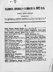 Ведомость справок о судимости, издаваемая министерством юстиции за 1902 год. Книга 12