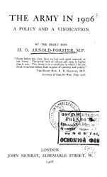 The army in 1906. A policy and a vindication