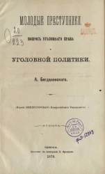 Молодые преступники. Вопрос уголовного права и уголовной политики