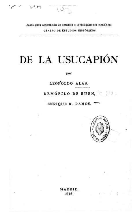 De la usucapion