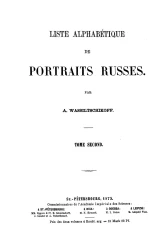 Liste alphabétique de portraits russes. Tome 2