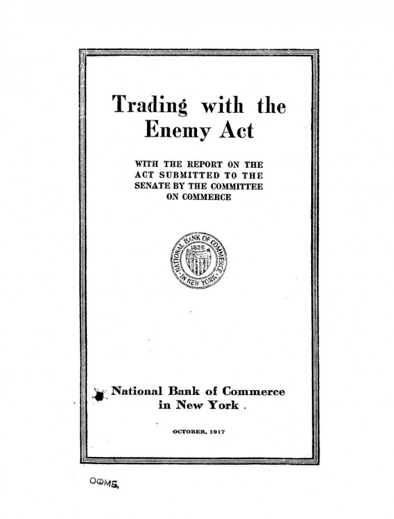 Trading with the Enemy Act