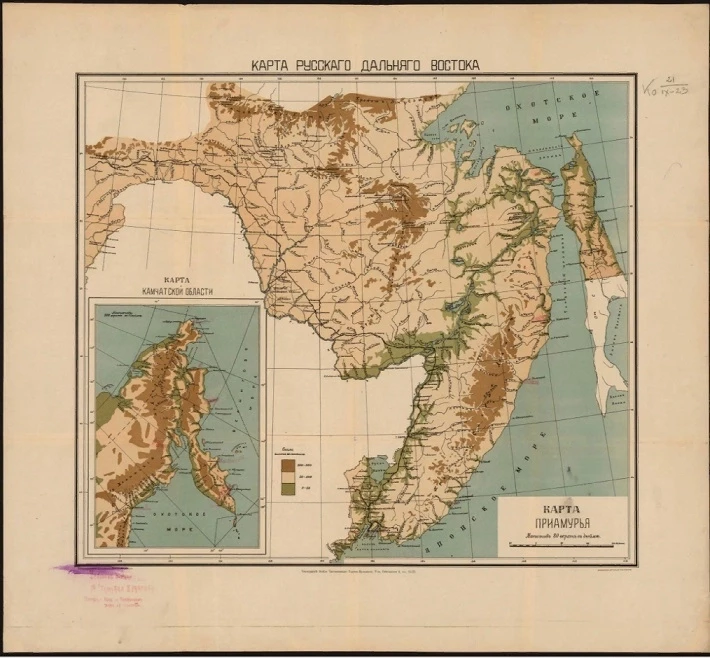Карта русского Дальнего Востока. Карта Приамурья. Карта Камчатской области