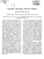 Тульскому губернскому земскому собранию доклад Тульской губернской земской управы о смете доходов и расходов по содержанию больничных и богоугодных заведений в 1877 году