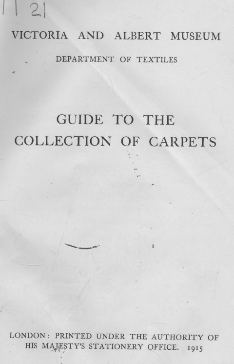 Victoria and Albert museum. Department of textiles. Publication № 111 T. Guide to the collection of carpets