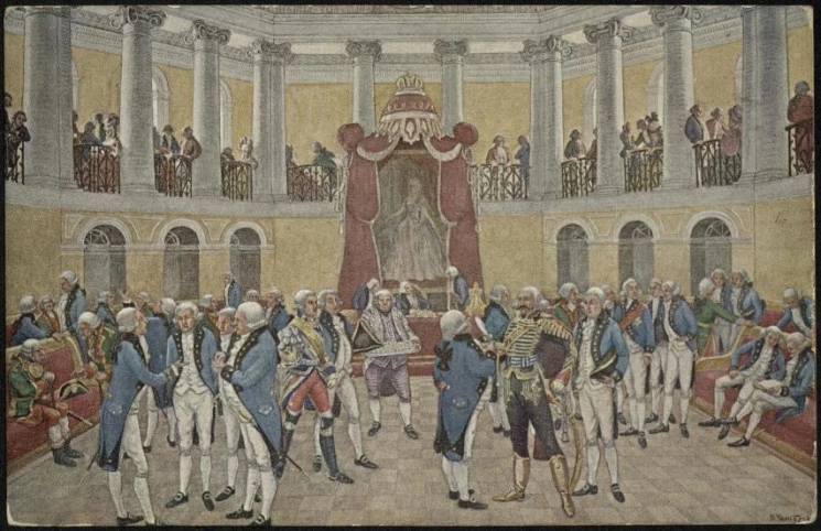 Владимир Яковлевич Чемберс. Дворянское собрание времени Екатерины II. Почтовая карточка