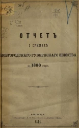 Отчет о суммах Новгородского губернского земства за 1880 год