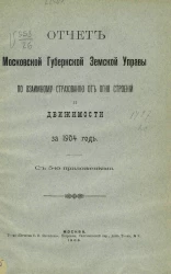 Отчет Московской губернской земской управы по взаимному страхованию от огня строений и движимости за 1904 год  с 5-ю приложениями