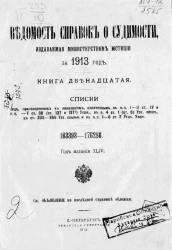 Ведомость справок о судимости, издаваемая министерством юстиции за 1913 год. Книга 12. 163393-176286