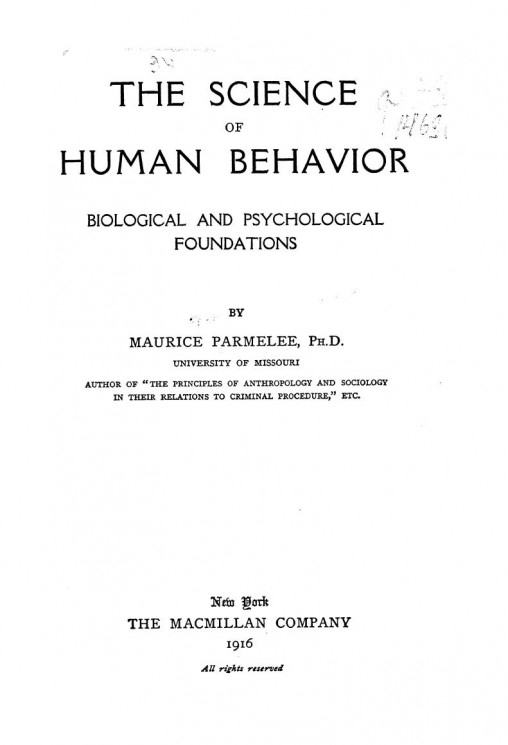 The science of human behavior. Biological and psychological foundations