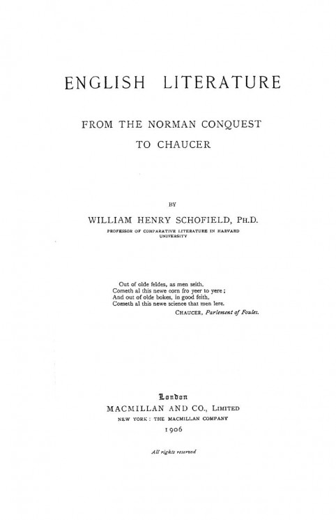 English literature from the Norman conquest to Chauce