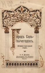 Путешествие из Москвы в Петербург через Двинские земли, Беломорье и Озерный край. Историко-культурный очерк. Город Сольвычегодск