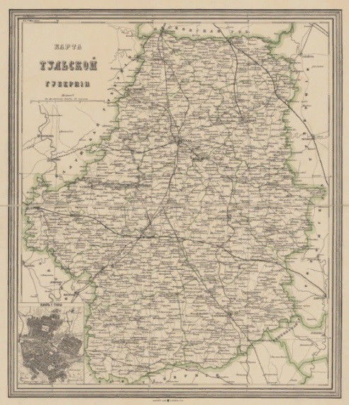 Карта Тульской губернии. Вариант 1