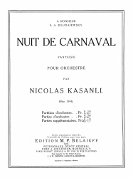 Nuit de carnaval. Fantaisie pour orchestre. Partition d'orchestre