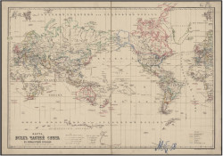 Карта всех частей света по меркаторской проекции с обозначением европейских колоний