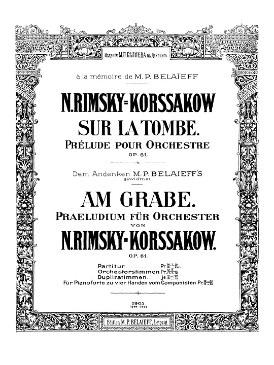 Am Grabe. Sur la tombe. Praeludium für Orchester. Op. 61