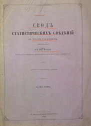 Свод статистических сведений по делам уголовным, производившимся в 1875 году в судебных учреждениях, действующих на основании уставов 20 ноября 1864 года. В трёх частях