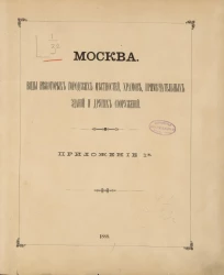 Москва. Виды некоторых городских местностей, храмов, примечательных зданий и других сооружений. Приложение 1