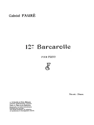 12-me barcarolle pour piano. Op. 106-bis