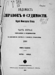 Ведомость справок о судимости, издаваемая министерством юстиции за 1886 год. Книга 7. Часть 1