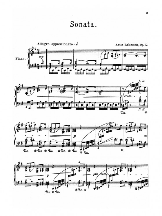 Pianoforte-Werke zu zwei Händen. Sonata. Op. 12
