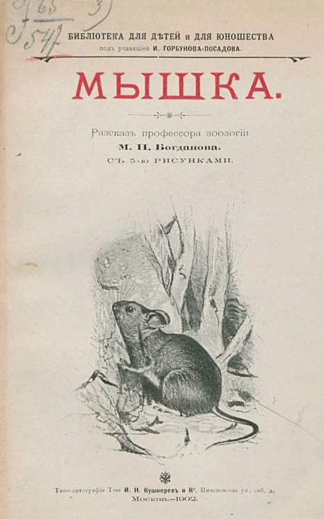 Библиотека для детей и для юношества. Мышка