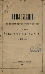 Приложение ко всеподданнейшему отчету о состоянии Нижегородской губернии за 1881 год