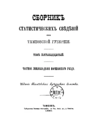 Сборник статистических сведений по Тамбовской губернии. Том 15. Частное землевладение Моршанского уезда