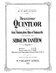 Deuxième quintuor (Ut) pour deux violons, deux altos et violoncelle. Op. 16
