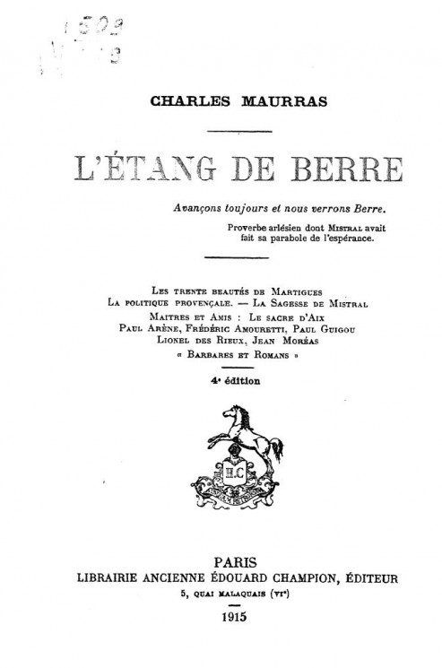 L'etang de Berre. 4 edition