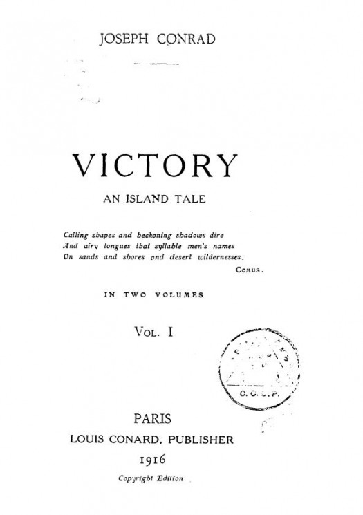 Standart collection of British and American Authors. Vol. 17. Victory. An Island tale. Vol. 1
