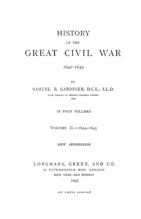 History of the great civil war 1642-1649. Volume 2 - 1644-1645
