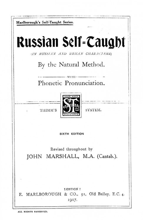 Russian self-taught in Russian and Roman characters by the natural method with phonetic pronunciation. 6 edition