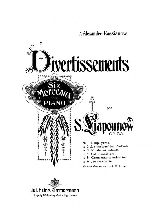 Divertissements. Six morceaux pour piano. Op. 35
