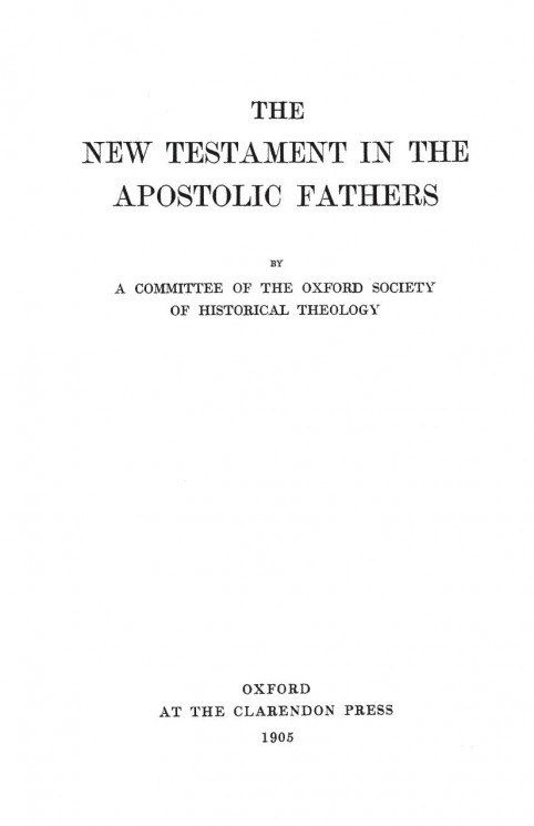 The New Testament in the Apostolic fathers