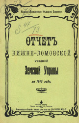 Отчет Нижнеломовской уездной земской управы за 1913 год