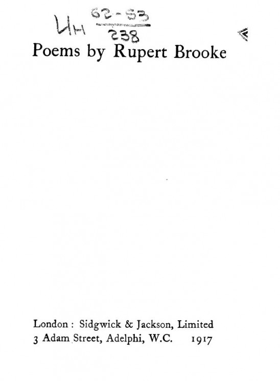 Poems by Rupert Brooke